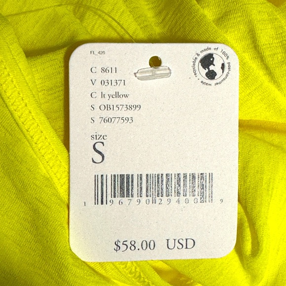 Free People Movement Neon Yellow Open RacerBack Layered Crop Top.   NWT.… - Picture 7 of 8